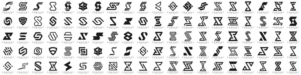 Obraz premium collection abstract letter S logo design. modern logotype S design with black color. vector illustration