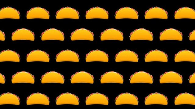 Animated Taco Day Pattern Loop On Alpha
