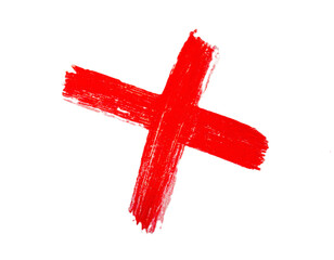 Une croix rouge en mode PNG
