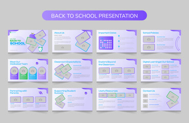 Kids school admission powerpoint presentation editable slide design templates
