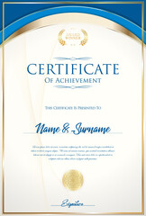 Certificate or diploma retro design template