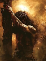 Jesus Christ crucified, background poster, wallpaper, religion, golgotha hill