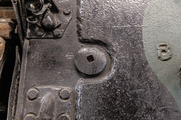 detail from military tank vehicle