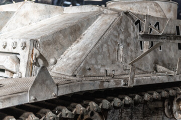 detail from military tank vehicle