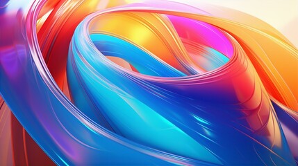 abstract background, spiral line, 3d, chaotic, glossy
