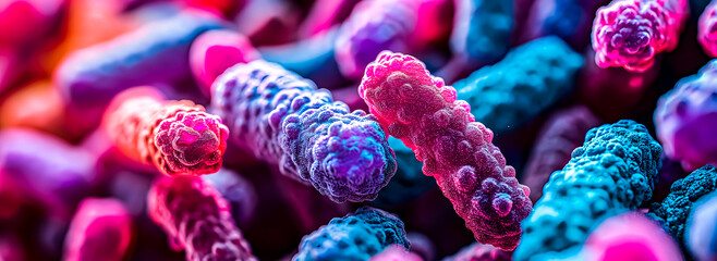 Beneficial microbiota for our body. Bacteria - obrazy, fototapety, plakaty