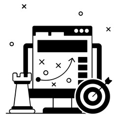 Novel Growth Methods Vector Icon Design, online Commercial strategy Symbol, Market outreach Sign,  oversight and operational control Stock illustration, Growth Hacking Strategies Concept