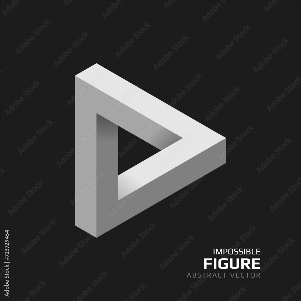 Wall mural Impossible figure. 3D abstract optical illusion. Vector illustration.