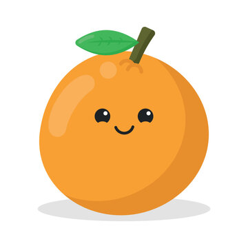 Cute orange kawaii character