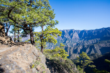 Landscape in Bejenado Peak in Caldera de Taburiente, La Palma, Spain
