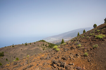 Fototapeta na wymiar Scene of the Birigoyo peak, La Palma Island, Canary Islands.