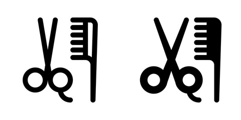 Editable scissors and comb vector icon. Barbershop, lifestyle, grooming. Part of a big icon set family. Perfect for web and app interfaces, presentations, infographics, etc