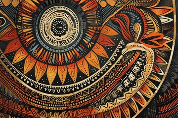 Fototapeta premium Traditional native design national pattern of papua new guinea