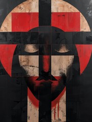 Jesus Christ background poster, religion wallpaper, social media post design, commercial marketing, cross, christianity, easter