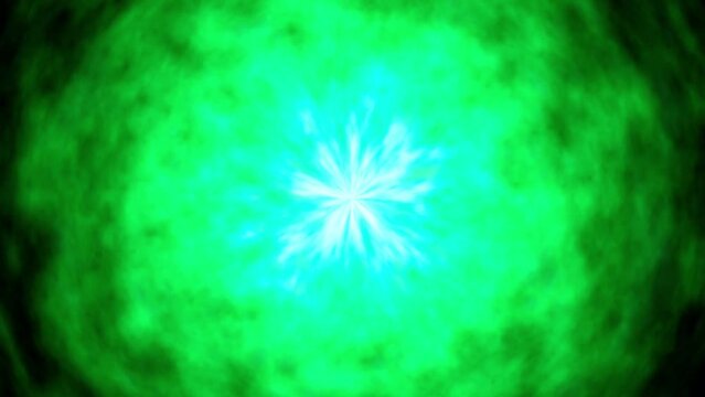 Intense Flame Green Solar Flair Animation Effect Loop