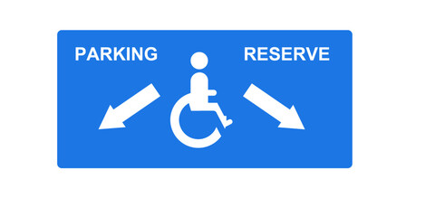 Parking , avec texte, réservé aux personnes handicapées
