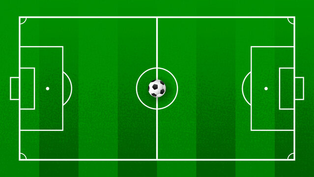 Football pitch background vector illustration. Top view of soccer field