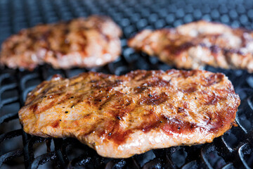 Grilled pork steak