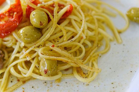 Plat de spaghettis italien