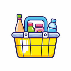 shopping basket with drinks