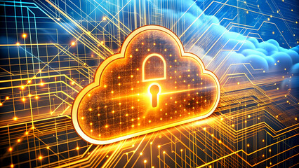 Cloudflare DDoS server protection illustration.