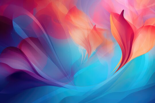 Colors of April, abstract background with watercolors in blue, orange, shocking pink, purple hues, and with copyspace for your text. April background banner for special or awareness day, week or month