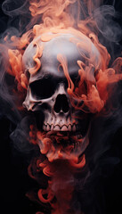 Fototapeta premium Abstract background with skeleton skull