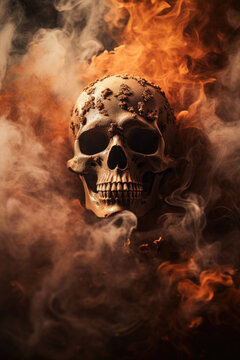 Abstract background with skeleton skull