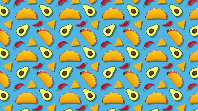 Animated Taco Day Pattern Loop