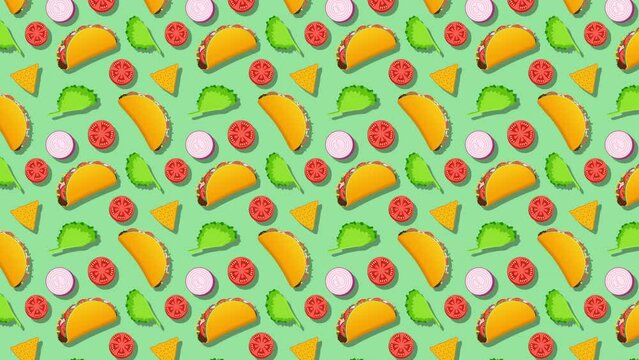 Animated Taco Day Pattern Loop