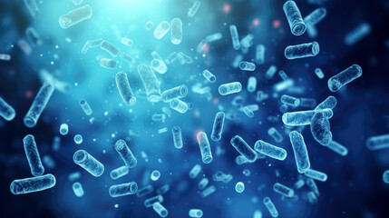A depiction of lactic acid bacteria, a type of probiotic important for health - obrazy, fototapety, plakaty