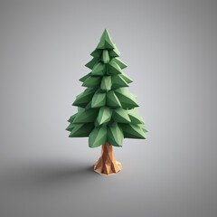 3d pine tree. elements for camping, hiking , summer camp, traveling, trip. icon isolated on bright background. 3d rendering illustration. Clipping path..