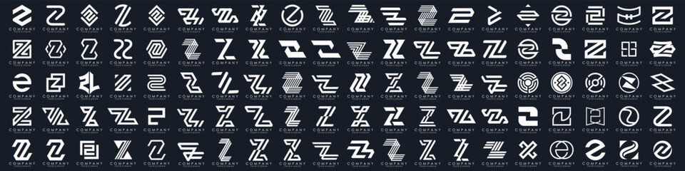 collection abstract letter Z logo design. modern logotype Z design with white color. vector illustration