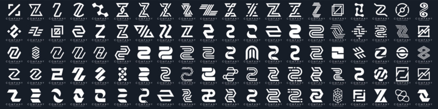 collection abstract letter Z logo design. modern logotype Z design with white color. vector illustration