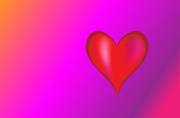 red heart on a purple pink background gradient
