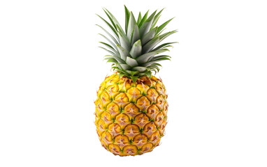 pineapple with close up view on white or PNG transparent background.