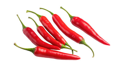 hot chilli peppers on white or PNG transparent background.