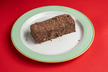 A delicious Napoleon cake in a restaurant. Close-up