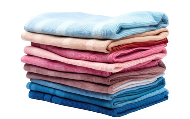 TOWELS STACK FOR KITCHEN on white or PNG transparent background.