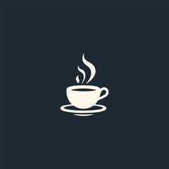 Hot coffee logo design vector illustration