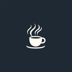 Hot coffee logo design vector illustration
