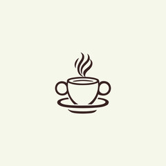 Hot coffee logo design vector illustration