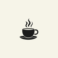 Hot coffee logo design vector illustration