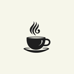 Hot coffee logo design vector illustration