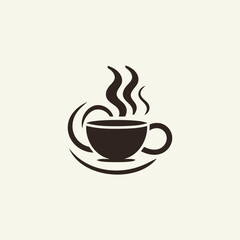 Hot coffee logo design vector illustration