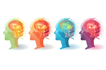 Brainstorm stickets set isolated on white background. Generative AI.