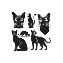 Feline Elegance Unveiled: Bengal Cat Silhouette Series Celebrating the Graceful Beauty of Cat Contours - Bengal Cat Illustration - Bengal Cat Vector
