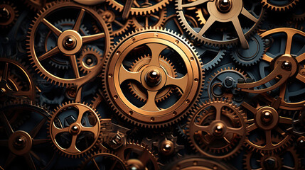 Metallic gears and auto parts background