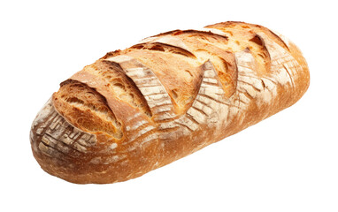 loaf of baked bread on white or PNG transparent background.