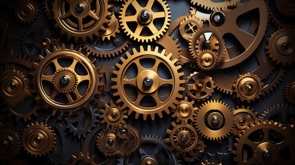 Metallic gears and auto parts background